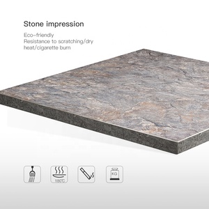 Sản phẩm mới nhà hàng bảng kim loại cơ sở vuông MDF đá cẩm thạch bàn ăn - Product Image 5