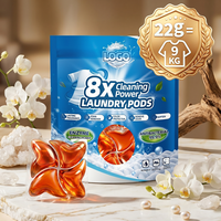 Échantillon Gratuit OEM – Capsules de Lessive Concentrées 22g – Nettoyage en Profondeur 8X – Sans Phosphore – Hypoallergénique – Pour Peaux Sensibles – Serviette et Bandeau Capillaire