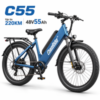 Sepeda Kargo Listrik Chamrider 48V 55Ah Komersial dengan Ban Anti Bocor 26x3.0, Torsi 80Nm, Rem Cakram Hidrolik, Sepeda Pengantar Barang C 55