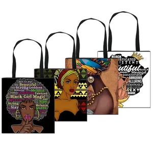 40Cm Dames Handtassen Afrikaanse Meisjes Zwart Art Afro Handtas Schouder Dames Grote Capaciteit Bakken Tas