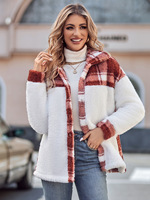 Vêtements softshell pour femmes de grande taille, veste polaire, vêtements d'hiver pour femmes, surchemise sherpa patchwork, vestes en tweed pour femmes