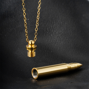 Lincy grosir liontin baja tahan karat grosir untuk pria liontin kepala peluru dominan kalung guci abu peliharaan tiruan - Product Image 2