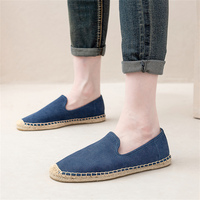 Espadrilles en toile décontractées et simples pour hommes, semelle en chanvre absorbant la transpiration, antidérapantes, mules d'été à enfiler