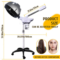 2 in 1 Hair Steamer & Facial Steamer Profesional Salon Hood Pengering Rambut Ozone Perawatan Rambut Mesin Kecantikan