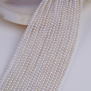 Perles d'eau douce naturelles de 3 à 3,5 mm, petites perles de qualité supérieure, brillance élevée, blanches et roses, semi-finies, pour collier DIY - Product Image 2