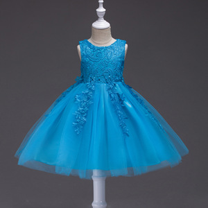 Girls' Red Lace Tulle Dress A-Line Scoop Neck Flower Girl Performance Wear - Product Image 3