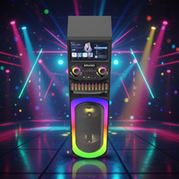 Écran tactile 15,4 pouces, LED RGB, 100W/Wi-Fi, entrée microphone filaire USB, Android 11, enceinte de karaoké et de fête en plein air, batterie intégrée