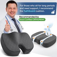 Coussin de siège en mousse à mémoire de forme pour chaise de bureau, siège de voiture, avion, soulagement de la douleur au coccyx - Poignée portable, housse amovible