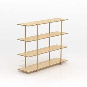 <strong>Gold</strong> Metal Frame 4 Tier Display Shelf White Wood <strong>Shelving</strong> <strong>Unit</strong> for Retail Store Boutique Product Display Stand - Product Image 6