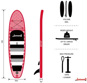 Customized Inflatable SUP Surf Paddle Yoga Board with Durable for rookie adult isup board free pump paddle