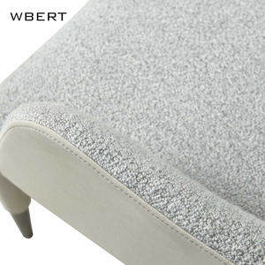 Chaise de salle à manger en cuir et bois massif de Style nordique WBERT's Light Luxury Single Chair Custom Backrest Club Hotel Sales Chairs - Product Image 4