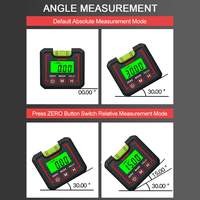GVDA Jauge d'angle numérique magnétique industrielle DIY en ABS avec grand écran LCD, rapporteur électronique, horizontomètre, inclinomètre, règle d'angle