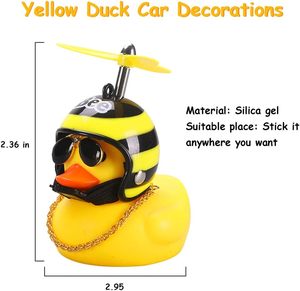 Istaride pato de goma, adornos de coche de juguete, pato amarillo, decoraciones <span class=keywords><strong>para</strong></span> salpicadero de coche con hélice, <span class=keywords><strong>casco</strong></span> de bocina de <span class=keywords><strong>bicicleta</strong></span> - Product Image 2