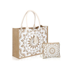 Bolsa de yute para <span class=keywords><strong>mujer</strong></span>, venta al por mayor, logotipo personalizado, bolsa de boda de yute, bolsa de compras de yute de arpillera para regalos de cumpleaños de playa - Product Image 1