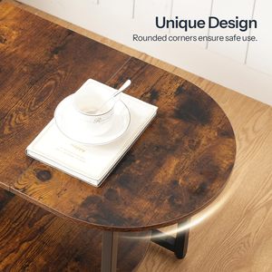 Mesa de Centro Moderna Ovalada SENYU con Tapa de Madera, Estructura Metálica y Estante de Almacenamiento para Muebles de Sala - Product Image 6