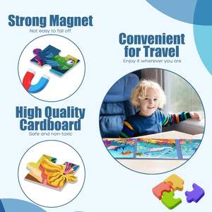 Libro de Rompecabezas Magnéticos 3 en 1 para Niños Pequeños, Rompecabezas de Viaje para Niños, Juguetes Educativos Preescolares, Rompecabezas Magnéticos para Niños de 3 a 5 Años - Product Image 2