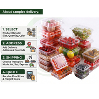 Boîte d'emballage en plastique PET transparente de qualité alimentaire à 2 compartiments pour la présentation de fruits frais en supermarché