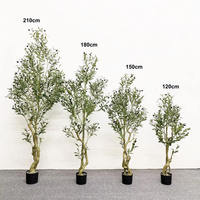 YM Wholesale Arbre d'olivier artificiel réaliste avec fruits, plante en pot pour décoration intérieure de salon, en tissu et plastique