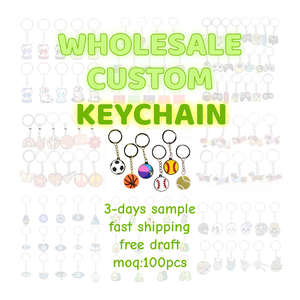 Thời trang tùy chỉnh thiết kế logo cao su Keychain keytags phim hoạt hình thương hiệu móc khóa bóng đá bóng rổ - Product Image 1
