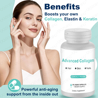 Capsules de collagène avancé pour la beauté, très vendues, favorisent la santé globale, antioxydant et soutien immunitaire, 60 capsules pour adultes