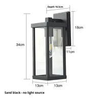 Applique Murale LED Moderne Simple Étanche en Verre et Aluminium E27 pour Extérieur, Balcon, Couloir, Allée, Entrée de Villa, Garage, Blanc Chaud 2700K
