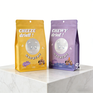 Sachet personnalisé pour aliments pour animaux de compagnie, imprimé, en aluminium, à fond plat, pour croquettes pour chiens, avec fermeture éclair durable - Product Image 2
