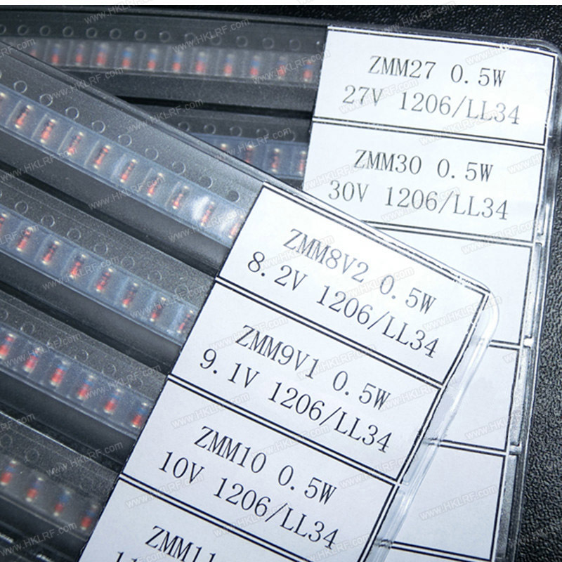 Produktbild von 280-teiliges SMD-Zener-Dioden-Sortiment – 14 Werte Von 3V Bis 39V – LL34 / 1206 – Jeweils 20 Stück – Ideal Für Spannungsregelung, Überspannungsschutz & DIY