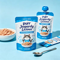 Sachet Doypack imprimé personnalisé avec bec verseur pour sauce alimentaire pour animaux, nourriture humide pour chiens et friandises liquides