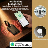 Traceur de bagages intelligent anti-perte en cuir PU avec fonction de localisation sonore, charge sans fil et compatible iOS pour une autonomie prolongée