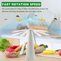 Ventilateur de mouche de table portable avec lames souples ventilateur de dissuasion d'insectes alimenté par batterie pour restaurant fête barbecue extérieur intérieur