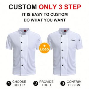 เสื้อคลุมแขนสั้นสำหรับครัว ผ้าตาข่าย ระบายอากาศ เหมาะสำหรับฤดูร้อน ชุดทำงานทำความสะอาด ร้านอาหาร ชุดทำอาหาร สำหรับเชฟชายและเชฟหญิง - Product Image 3