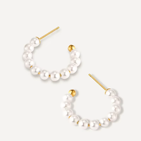 Boucles d'oreilles créoles classiques en acier inoxydable plaqué or 18 carats, étanches, résistantes au ternissement, petites créoles pour bijoux de plage estivaux