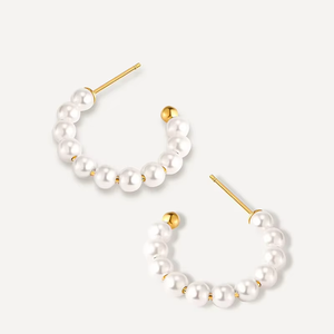 Boucles d'oreilles créoles classiques en acier inoxydable plaqué or 18 carats, étanches, résistantes au ternissement, petites créoles pour bijoux de plage estivaux - Product Image 1