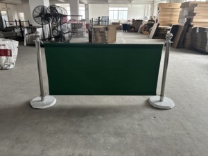 Green Canvas Barrier Posts Safety Crowd <b>Control</b> Belts Stainless Steel Queue Pole for Crowd for Hotels - Product Image 3