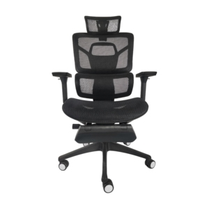 Chaise de bureau ergonomique A005A-1 en maille, réglable en hauteur, pivotante et inclinable, dossier haut noir, pour usage professionnel - Product Image 3