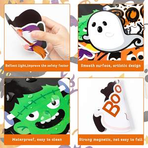 Autocollants décoratifs populaires pour Halloween, citrouille, gnome, zombie, araignée, chauve-souris, crâne, aimants pour réfrigérateur, autocollants pour voiture, transfrontaliers - Product Image 4