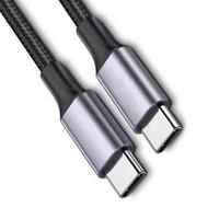 60W USB-C Verlängerungskabel Schnellladung Nylon-Ummantelung mit Geflechtschirmung 1m 2m Typ-C zu Typ-C Datenkabel