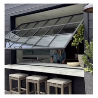 Fenêtres à auvent en aluminium isolées avec double vitrage trempé personnalisées CBMmart, style moderne, ouverture électrique à persiennes
