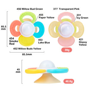 Jouet <span class=keywords><strong>de</strong></span> <span class=keywords><strong>dentition</strong></span> en silicone coloré Montessori, <span class=keywords><strong>hochet</strong></span> sensoriel, <span class=keywords><strong>hochet</strong></span> rotatif pour bébé avec ventouse - Product Image 2