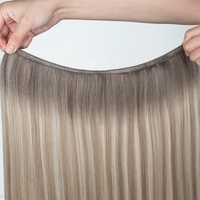 Extensions de cheveux naturels Genius Weft, lisses, blond ombré, trame simple, cheveux Remy, pointes doublement tirées