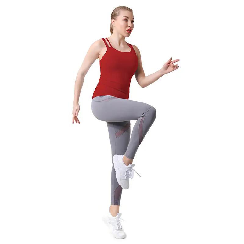 Wholesale Women Clothing Fitness Sets Sport Wear Yoga Vest Leggings Running 2 Pieces