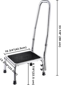 Bangku langkah kaki 350lbs kaki baja las tugas berat, rangka konstruksi tunggal Las penuh, Platform karet antiselip - Product Image 6