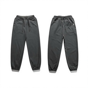 กางเกงวอร์มขาบานทรงหลวมสีดำสำหรับผู้ชาย ผ้าโพลีเอสเตอร์ - Product Image 4