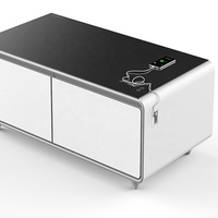 Table de salon intelligente moderne avec réfrigérateur, chargeur sans fil, écran tactile multifonctionnel, lecteur de musique, table basse intelligente