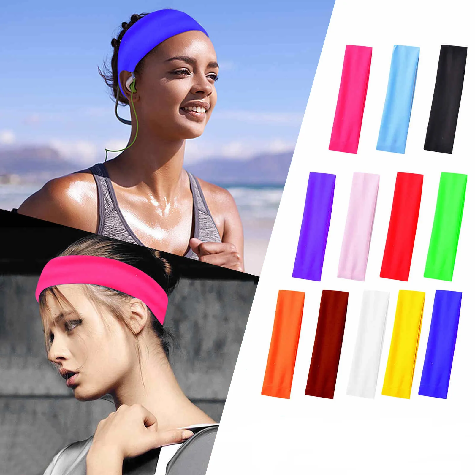 Mode Sport Band Brede Elastische Yoga Haarbanden Running Fitness Slijtage Vrouwen Tulband Warp Haarband Zweetband