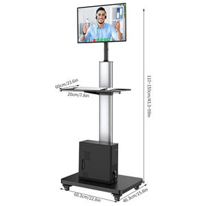 Chariot de travail mobile pour médecin et infirmière, hauteur réglable, 2 niveaux, mobilier hospitalier en métal avec 4 roulettes - Product Image 3