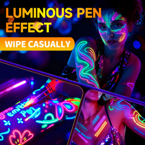 Nouveau <span class=keywords><strong>Stylo</strong></span> UV Fluorescent Liquide Direct 2026 pour Fête d'Halloween, Effet Lumineux dans le Noir, Facile à Nettoyer, <span class=keywords><strong>Couleurs</strong></span> Nocturnes pour le Corps Humain, <span class=keywords><strong>8</strong></span> <span class=keywords><strong>Couleurs</strong></span> - Product Image 2