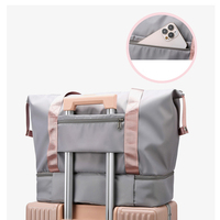 Qetesh sac de sport extensible logo personnalisé grande capacité sac de voyage à compartiments multiples avec poche humide