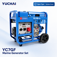 Groupe électrogène diesel monocylindre refroidi par air SCDC Yuchai YC7GF 7 kW 230 V 4 temps pour applications d'alimentation de secours d'urgence