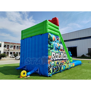 Tobogán Acuático Inflable Personalizado <span class=keywords><strong>de</strong></span> <span class=keywords><strong>Roblox</strong></span> con Piscina, Tobogán Inflable Grande <span class=keywords><strong>de</strong></span> Doble Carril para Niños y Adultos - Product Image 5